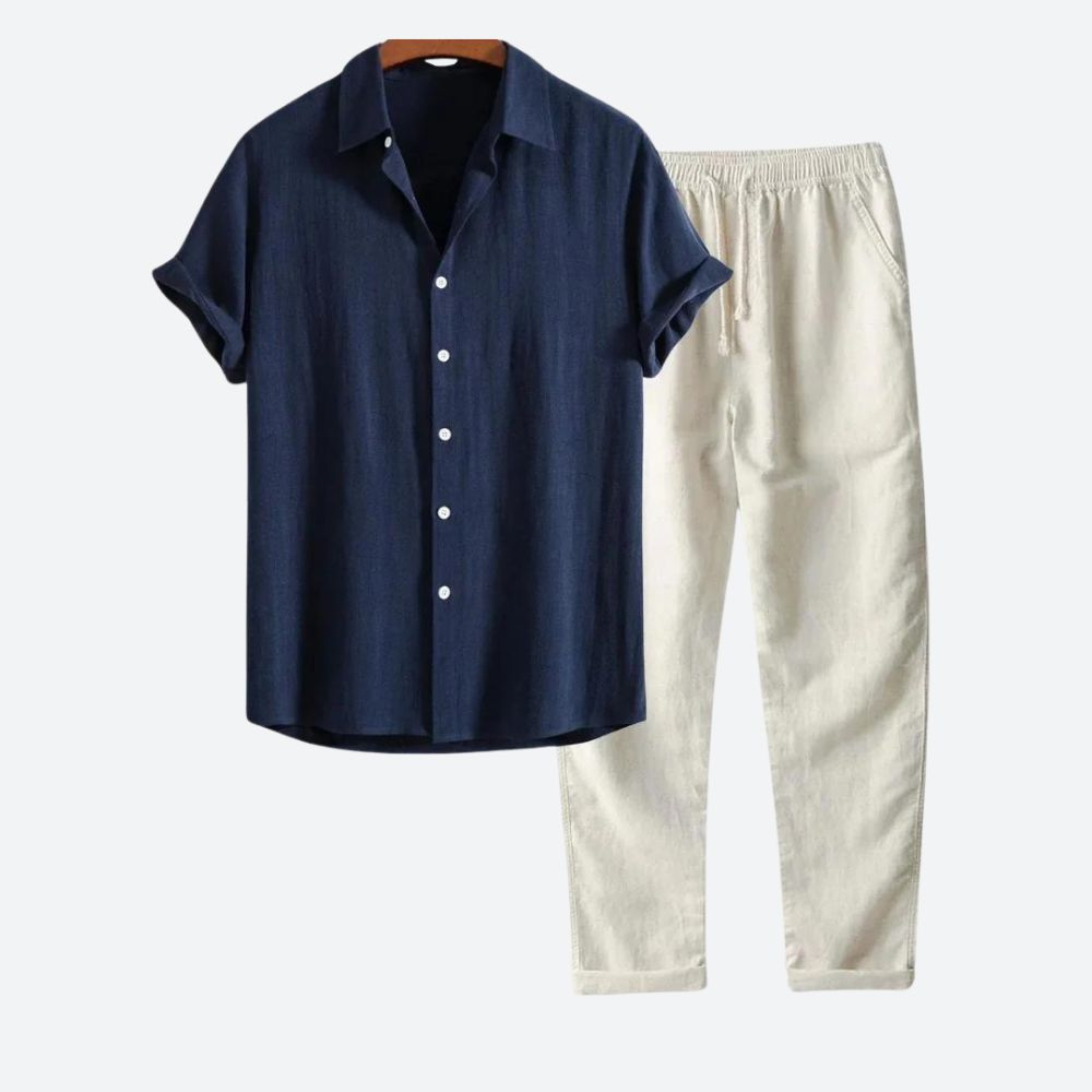 Doki | Heren Zomer Set | Stijlvolle Broek & Shirt Set voor Mannen