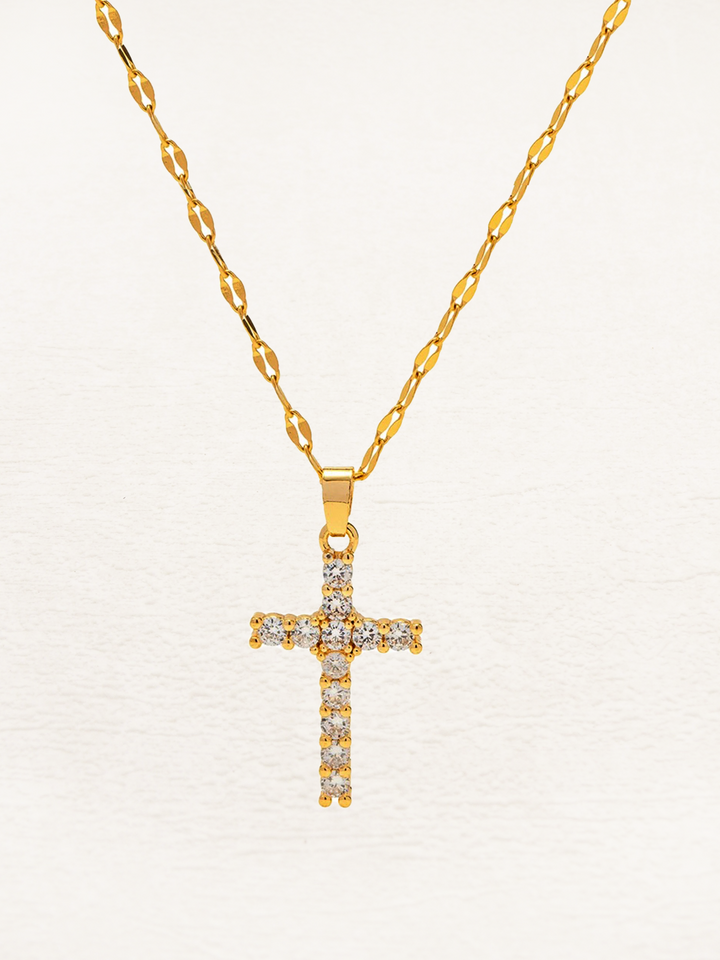 Noella | Zirkonia Kruis Ketting Goud