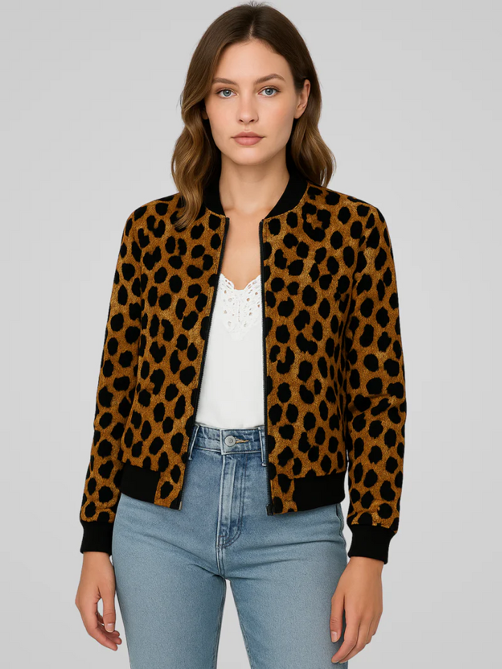 Julia | Trendy Dames Jas | Luipaard Bomberjack