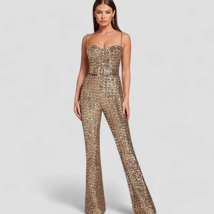 Oro | Dames Gouden Jumpsuit | Elegante Jumpsuit voor Vrouwen