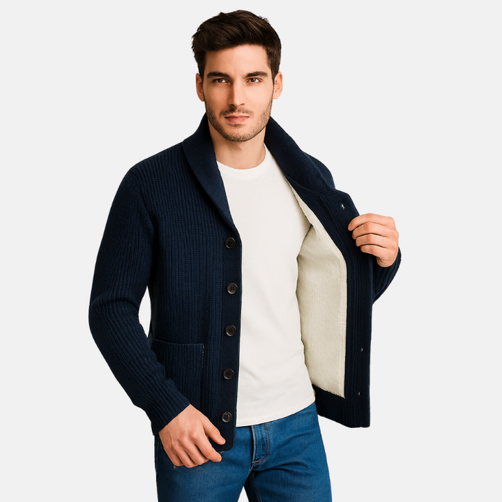 Delta | Fleece Sjaalkraag Cardigan Trui Voor Heren