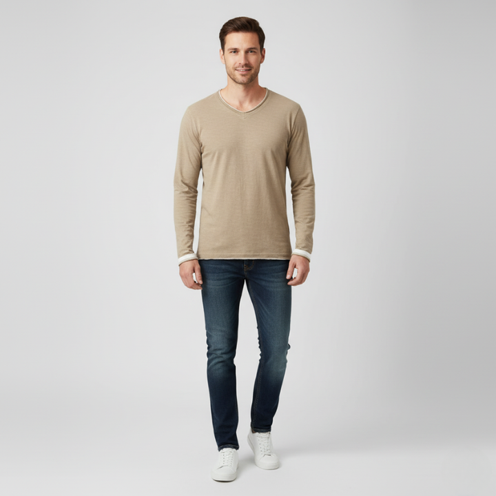 Alan - Trui Heren - Japanse Stijl - Elegante Contrasten - Casual - Comfort - Katoen