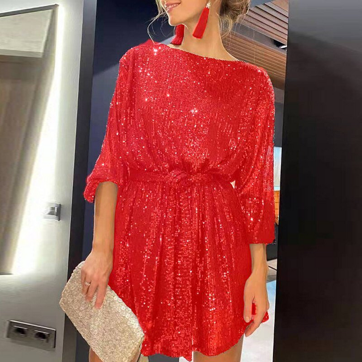 Jenny | Dames Jurk | Trendy Elegante Glitter Jurk voor Vrouwen