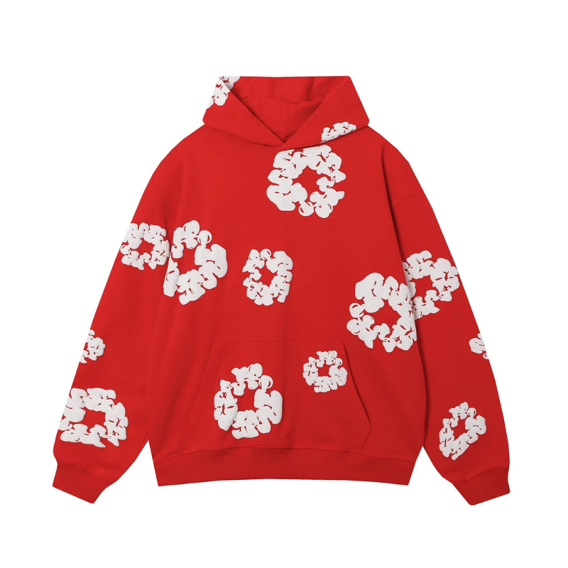 Deni | Denim Hoodie Met Bloemenprint en Capuchon | Dames