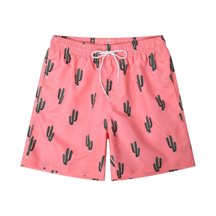 Spikey | Heren Zwembroek | Mannen Zomer Short met Cactusprint Roze