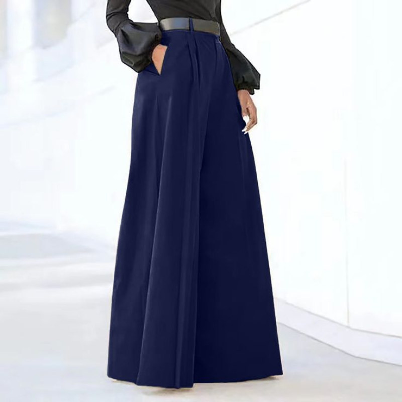 Nora | Dames Effen Broek Met Wijde Pijpen | Comfortabele & Moderne Design