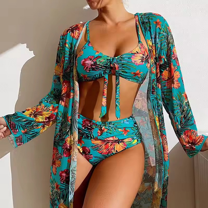 Eclipse | Dames Trendy 3-Delige Bikini Set met Stijlvolle Cover-Up