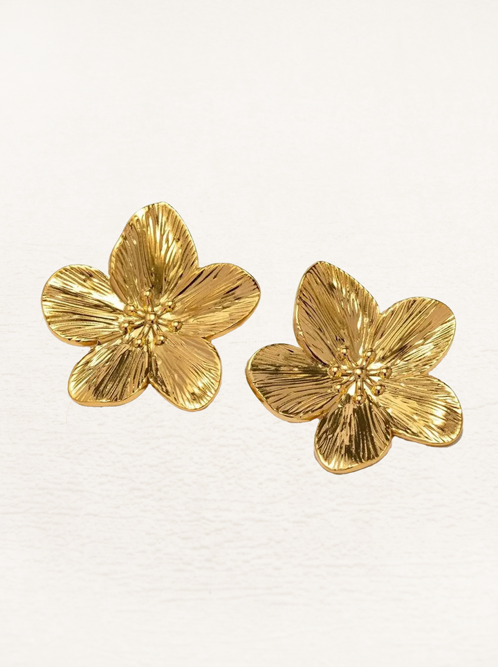 Zuley | Dames Flower Blossom Oorbellen Goud | Elegante Bloemen Design Sieraad voor Vrouwen