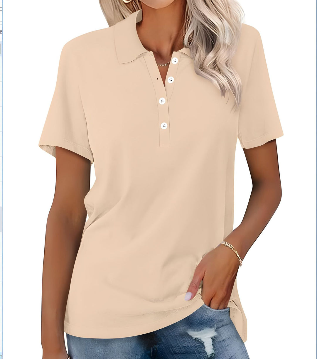 Marjani | Duurzame Poloshirt | Dames Polo Shirt | Met Kraag En Knoopsluiting