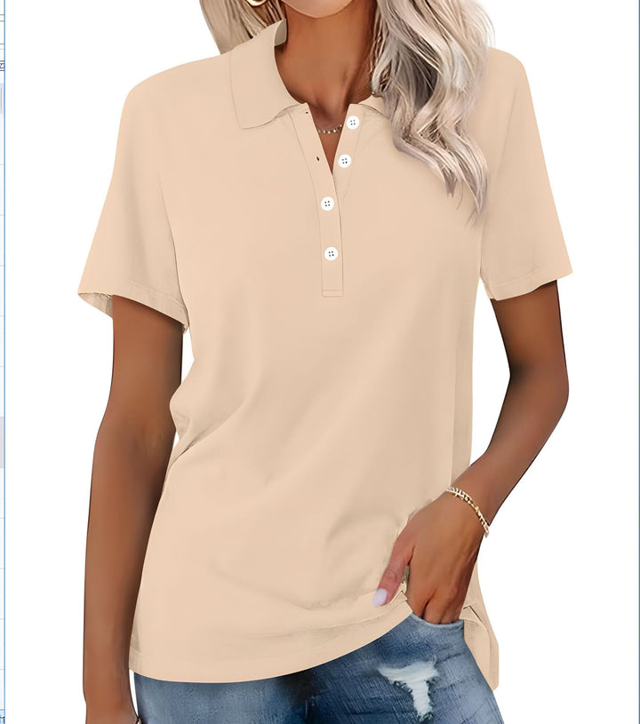 Marjani | Duurzame Poloshirt | Dames Polo Shirt | Met Kraag En Knoopsluiting
