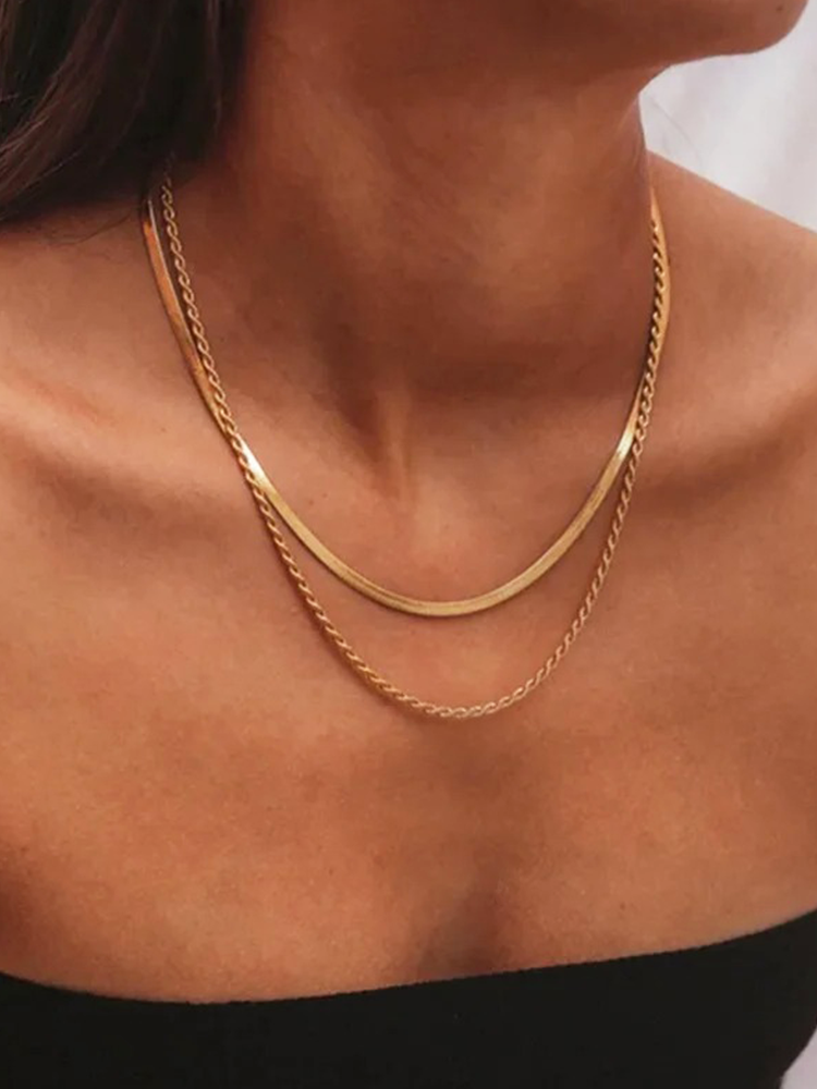 Zoella | Trendy Dubbel Gelaagde Gouden Ketting | Elegante Look