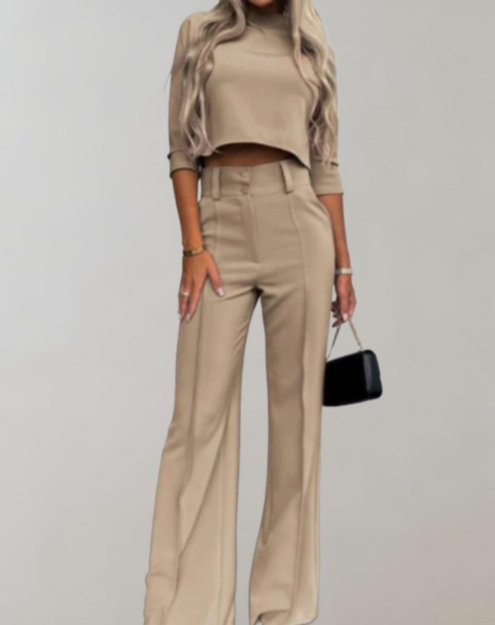 Lika | 2-Delige Set | Dames Set | Rechte Broek Met Hoge Taille