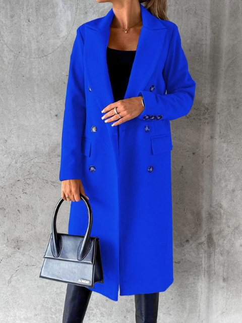 Divina | Dames Luxe Wollen Manteljas | Lange Trenchcoat | Klassiek Ontwerp