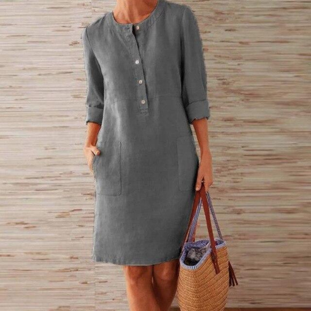 Elsana | Luchtige Dames Midi-Jurk | Tijdloze Charme | Zomerse Elegantie
