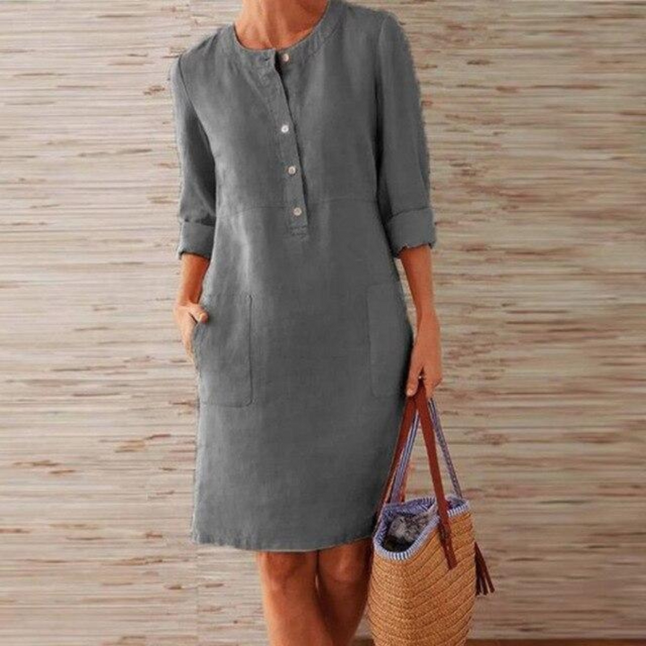 Elsana | Luchtige Dames Midi-Jurk | Tijdloze Charme | Zomerse Elegantie