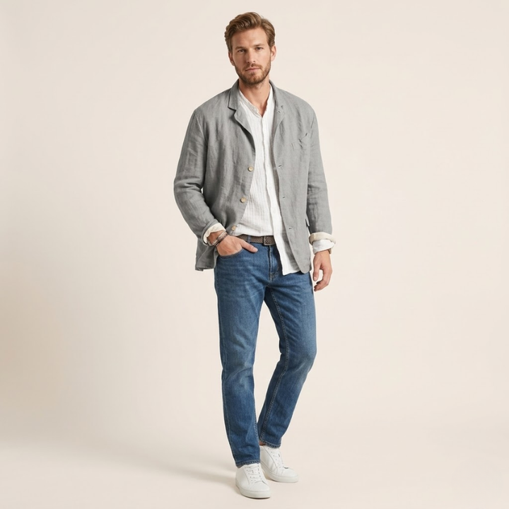 Sorata | Heren Linnen Blazer | Lichtgewicht Shirt | Moderne Elegantie