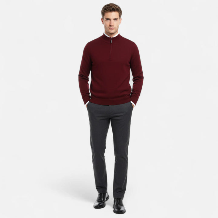 Sorata | Heren Merinowollen Pullover met Halve Col