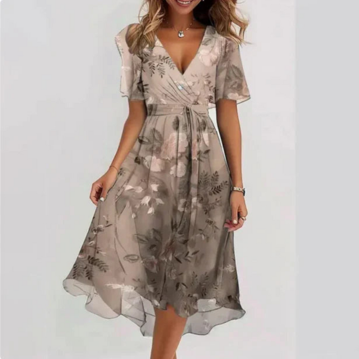 Eves | Elegante Dames Midi-Jurk | Perfect Voor De Lente/Zomer