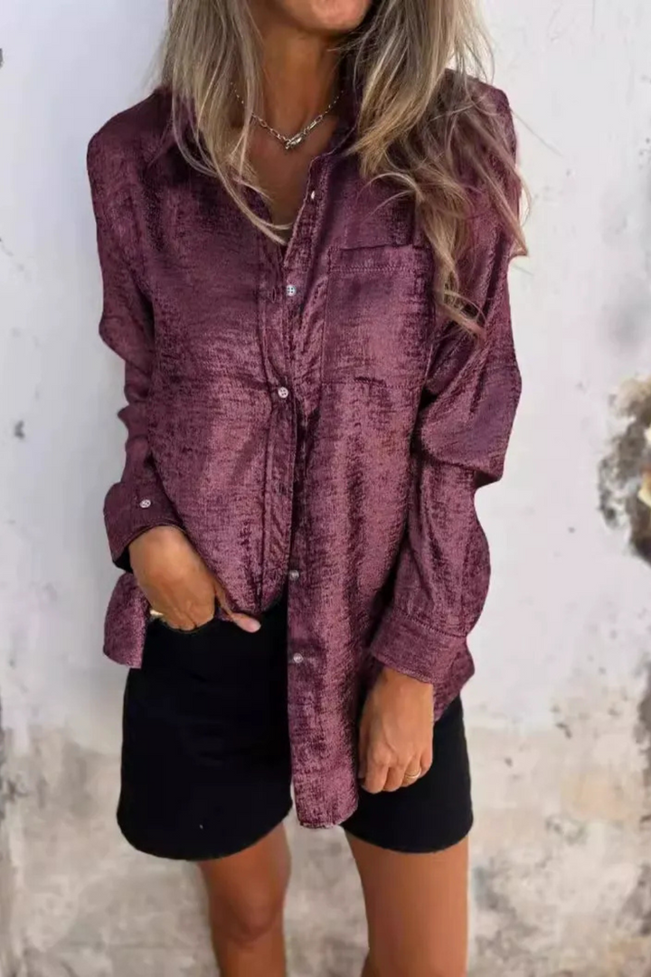 Josie | Chique Metallic Blouse | Dames Top