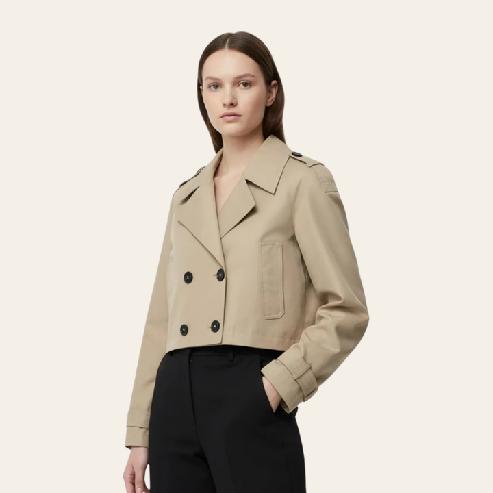 Sorata | Korte Trenchcoat met Dubbele Knopen Elegant