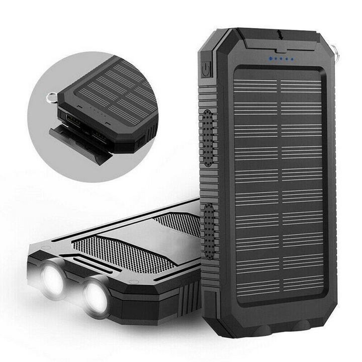 Hexton | Waterdichte Zonne-Energie Powerbank | Twee USB-Poorten