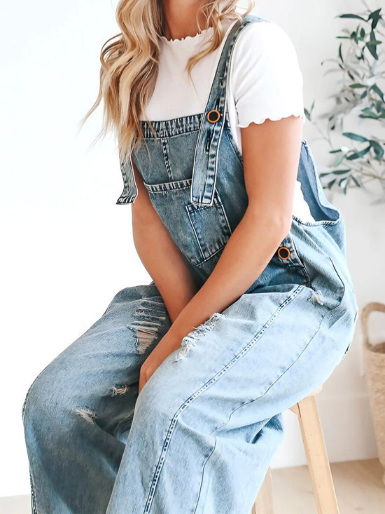 Erika | Dames Losse Denim Spijker Tuinbroek | Comfortabel & Stijlvol