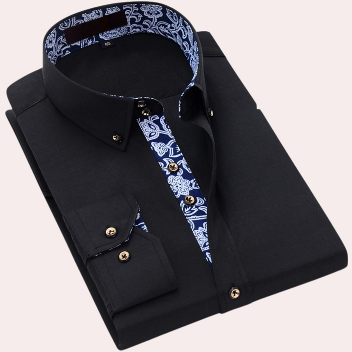 Idolo | Klassiek Heren Overhemd | Lange Mouwen Heren Blouse