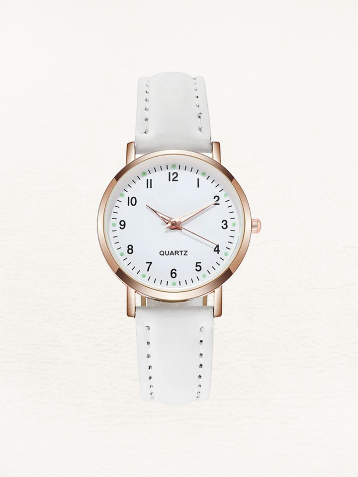 Vale | Leren Dames Horloge Rosé Goud | Chique Design