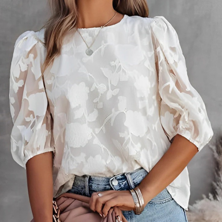 Fiona | Elegante Dames Top Met Pofmouwen