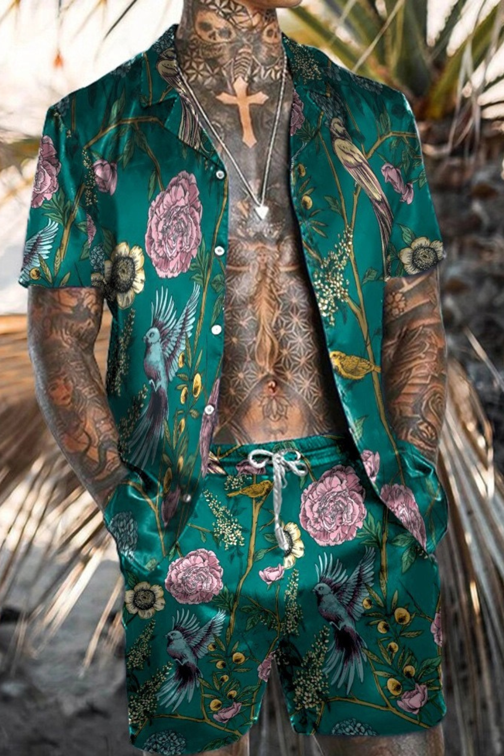 Marlon | Heren Zomer Set | Hawaiiaans Shirt en Korte Broek voor Mannen