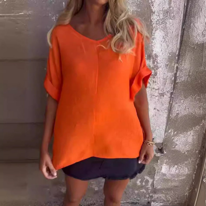 Lizzy | Dames T-shirt V-hals | Comfortabel Vrouwen Shirt Top