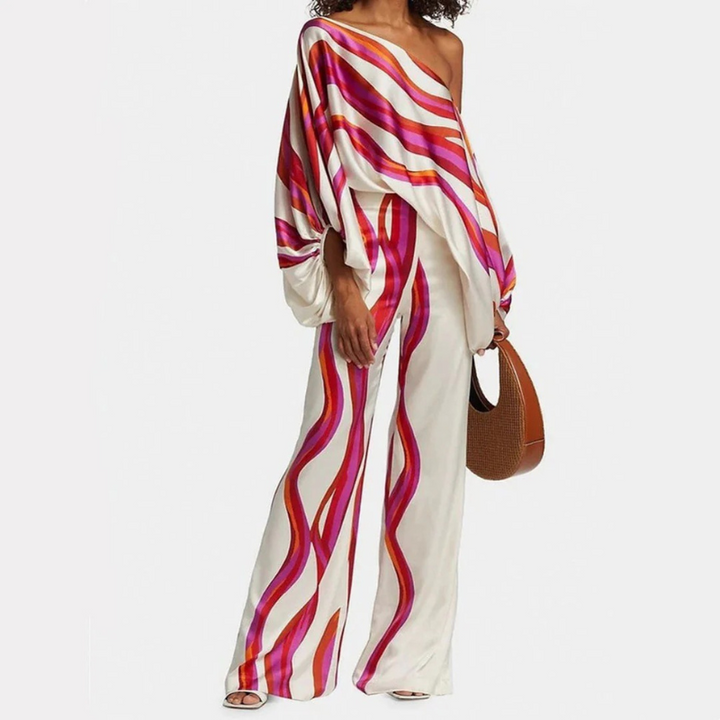 Lumi | Elegante Tweedelige Dames Set | Chique Off-Shoulder Blouse