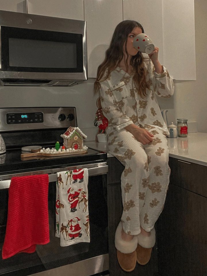 Teddybeer Print Dames Pyjama Set | Zacht & Comfortabel