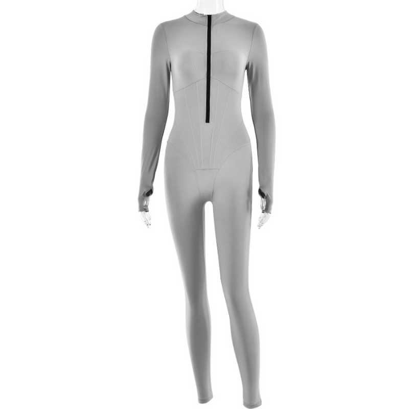 Alex | Dames Strakke Jumpsuit met Ritssluiting | Elegante Vrouwen Jumpsuit