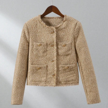 Rosy | Dames Elegant Jasje met Ronde Halslijn | Trendy Vrouwen Jas