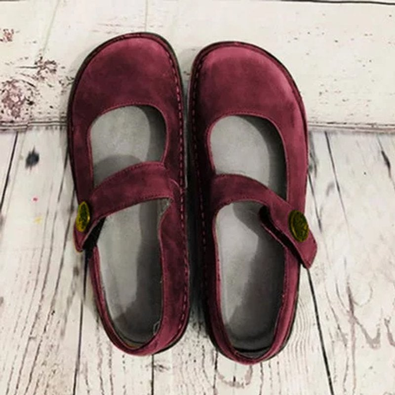 Mary | Dames Vintage Instap Sandalen | Vrouwen Schoenen van Suède
