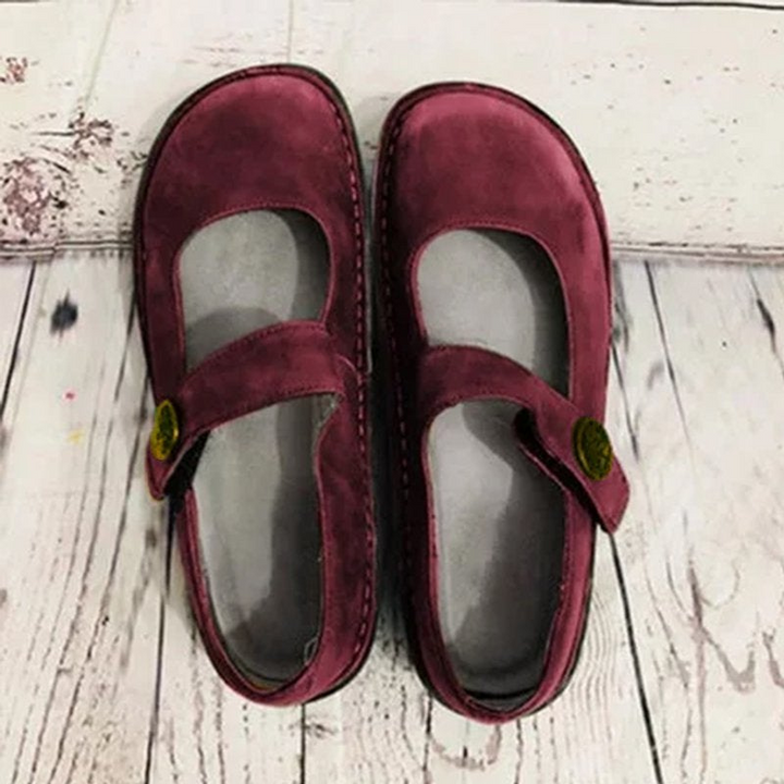 Mary | Dames Vintage Instap Sandalen | Vrouwen Schoenen van Suède