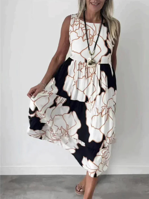 Macy | Dames Mouwloze Jurk met Print | Zomer Jurk voor Vrouwen
