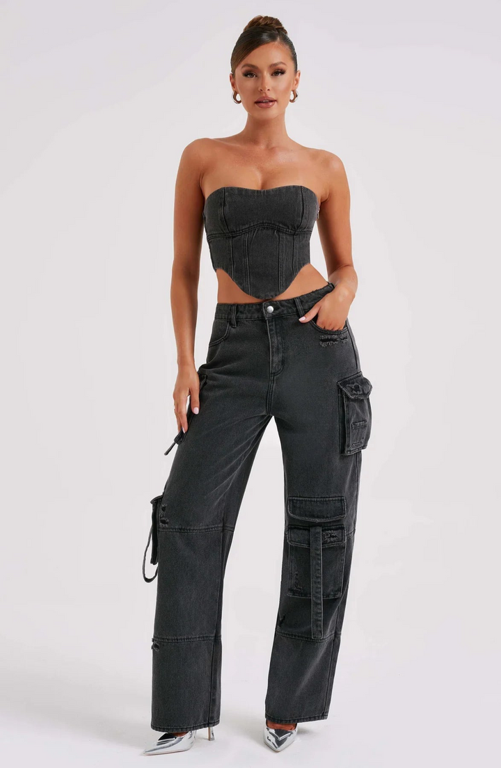 Calla | Trendy Denim Dames Set | Streetwear Silhouet