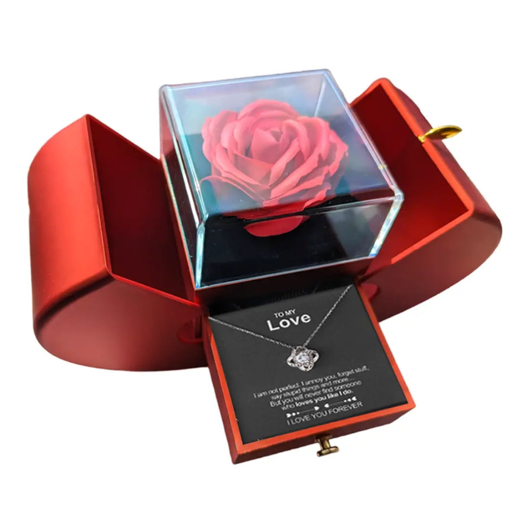 Tijdloze Liefdescadeauset | Met Roos En Sieraden