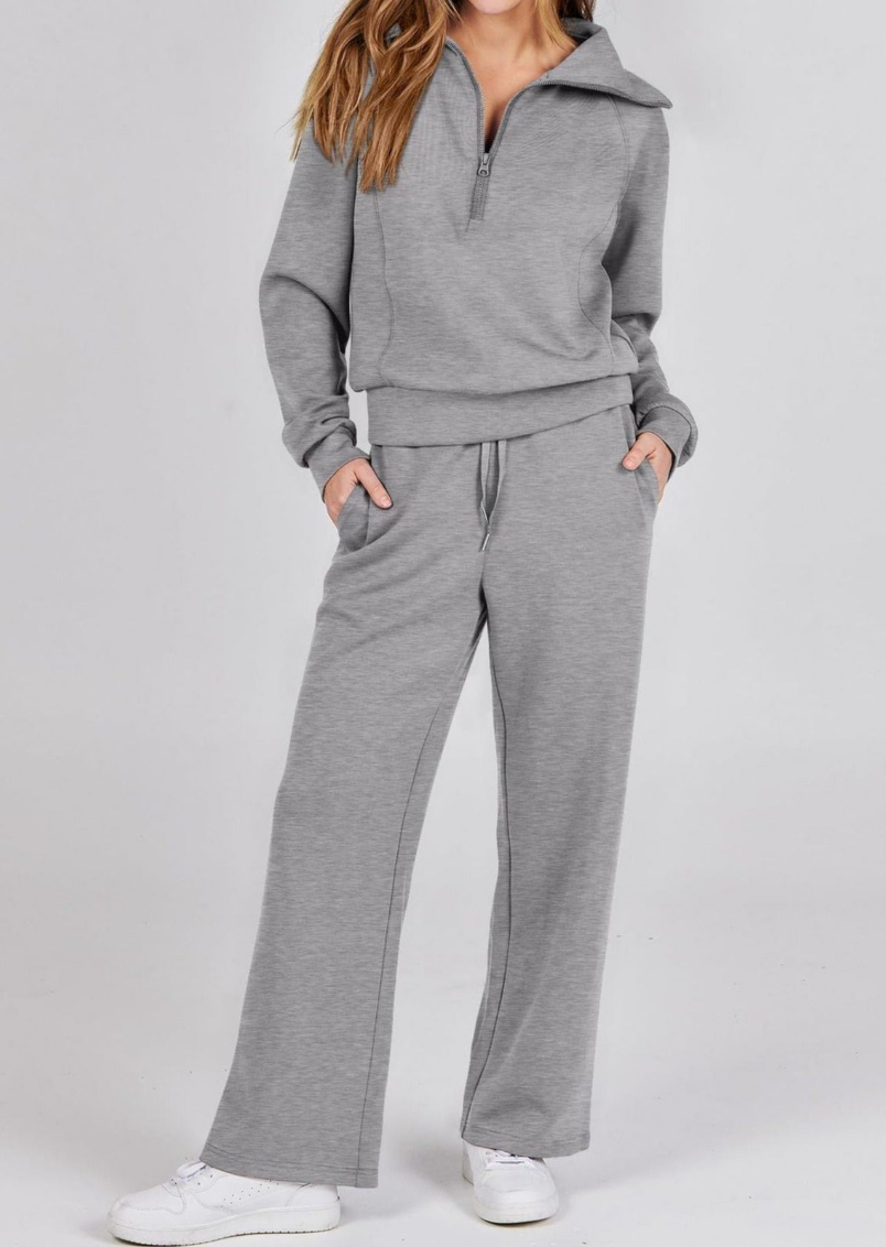 Ashley | Zip & Relax Tweedelige Dames Set met Lange Mouwen | Comfortabel