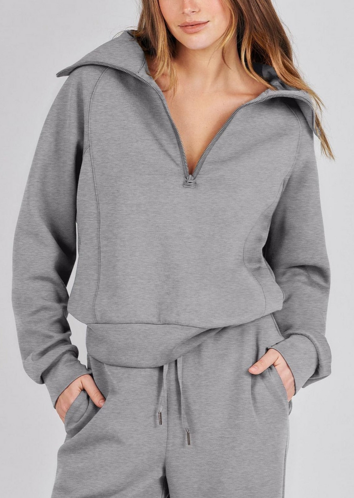 Ashley | Zip & Relax Tweedelige Dames Set met Lange Mouwen | Comfortabel