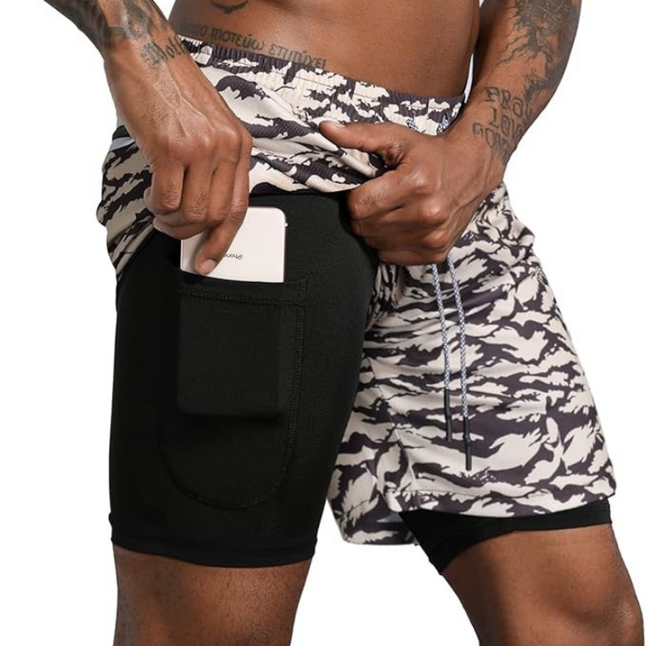 Arwin | Heren Hardloop Sport Shorts | Korte Broek Met Dubbele Laag