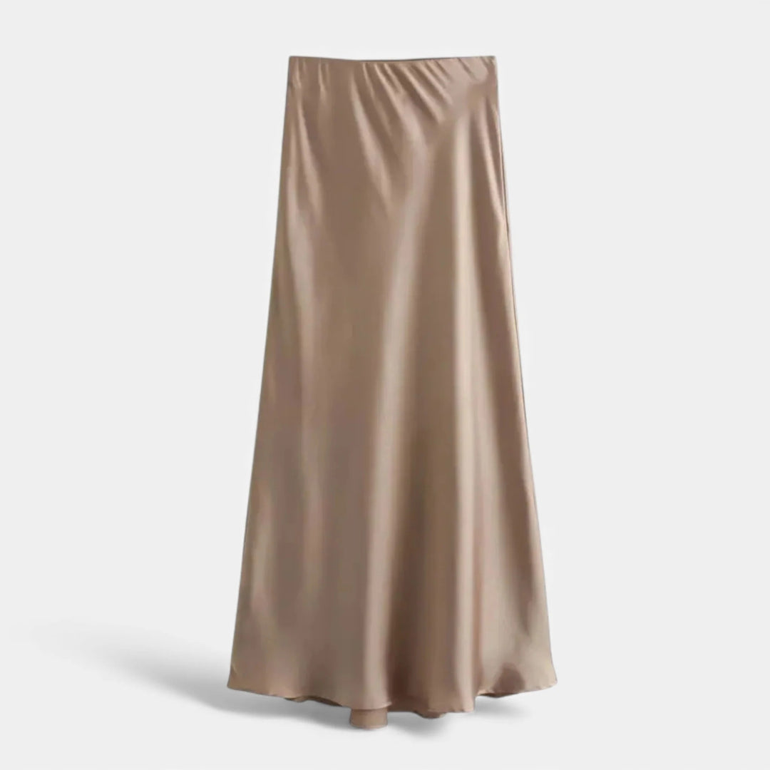 Sorata | Zwarte Satijnen Rok – Elegante Hoge Taille