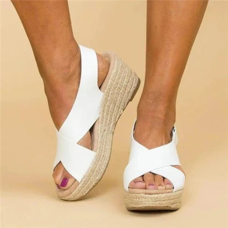 Mia | Trendy Dames Sandalen |  Chique Espadrille Sleehaksandalen