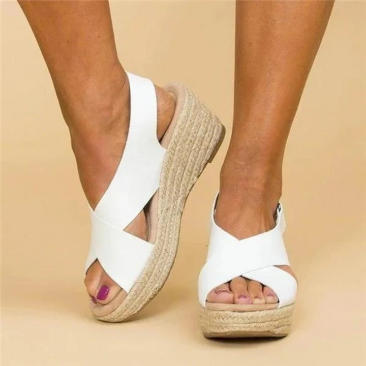 Mia | Trendy Dames Sandalen |  Chique Espadrille Sleehaksandalen