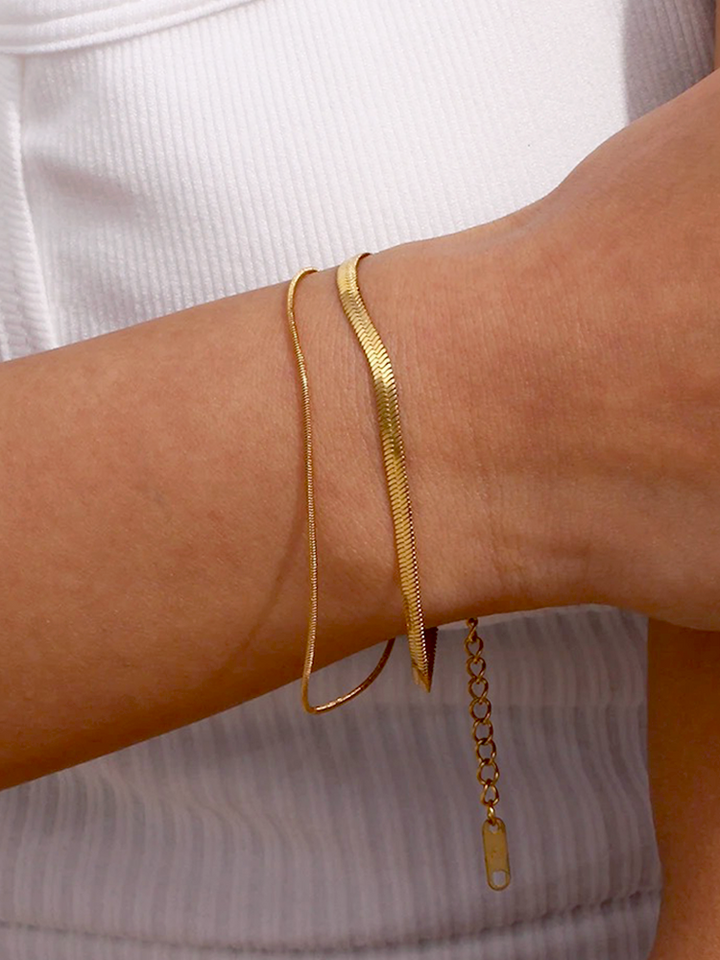 Zulli | Dames Gelaagde Snake Chain Armband Goud voor Vrouwen