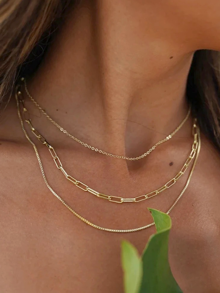 Zinah | Dames 3-Laagse Ketting Goud | Elegante Sieraad voor Vrouwen