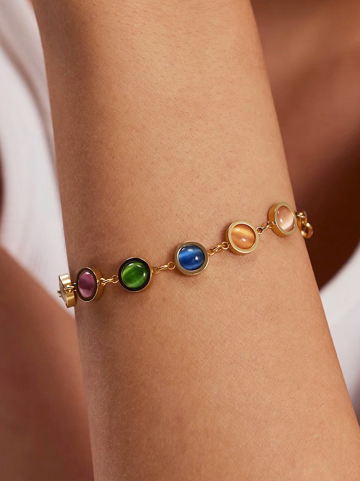 Lila | Dames Armband Met Gekleurde Stenen | Elegante Sieraad voor Vrouwen