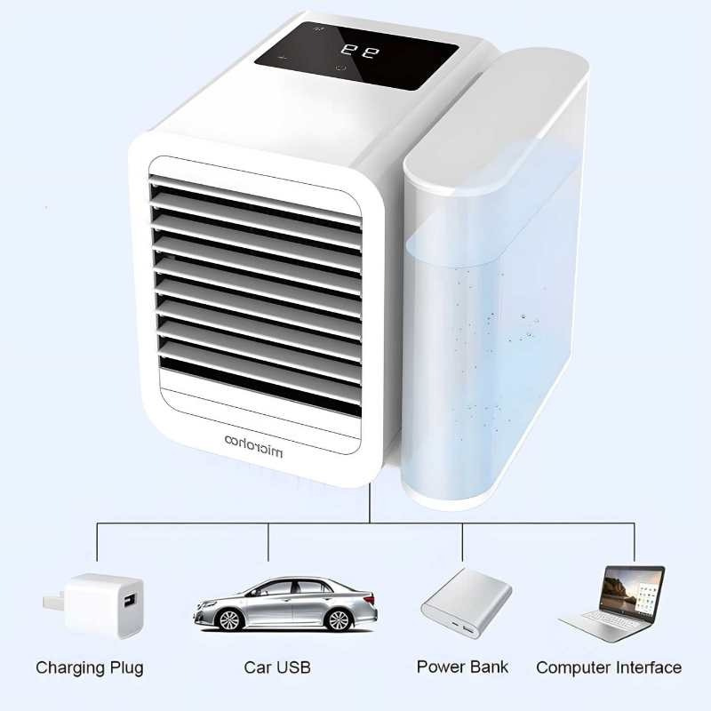 Hexton | Draagbare MicroCool Mini-Airconditioner | 1000 ml Watertank